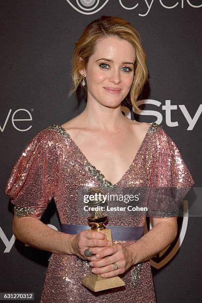 Actress Claire Foy attends the 18th Annual Post-Golden Globes Party hosted by Warner Bros. Pictures and InStyle at The Beverly Hilton Hotel on...