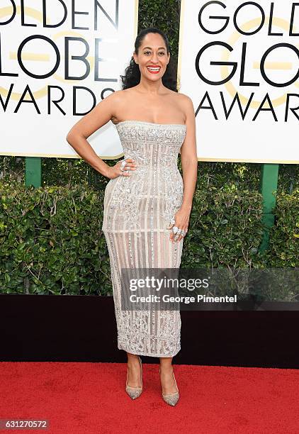 Actress Tracee Elllis Ross attends the 74th Annual Golden Globe Awards held at The Beverly Hilton Hotel on January 8, 2017 in Beverly Hills,...