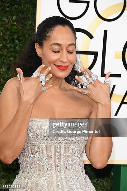 Actress Tracee Elllis Ross attends the 74th Annual Golden Globe Awards held at The Beverly Hilton Hotel on January 8, 2017 in Beverly Hills,...