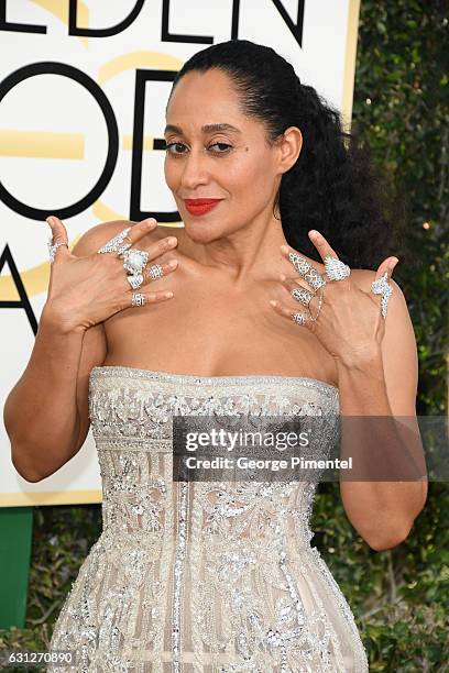 Actress Tracee Elllis Ross attends the 74th Annual Golden Globe Awards held at The Beverly Hilton Hotel on January 8, 2017 in Beverly Hills,...