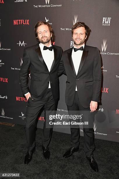 Producers Matt Duffer and Ross Duffer attend The Weinstein Company and Netflix Golden Globe Party, presented with FIJI Water, Grey Goose Vodka, Lindt...