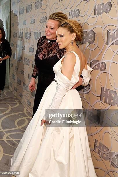 Producer Alison Benson and actress Sarah Jessica Parker attend HBO's Official Golden Globe Awards After Party at Circa 55 Restaurant on January 8,...