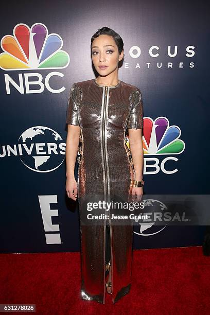 Actress Ruth Negga attends the Universal, NBC, Focus Features, E! Entertainment Golden Globes after party sponsored by Chrysler on January 8, 2017 in...