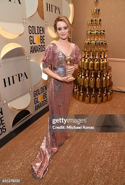 Actress Claire Foy attends the 74th Annual Golden Globe Awards at The Beverly Hilton Hotel on January 8, 2017 in Beverly Hills, California.