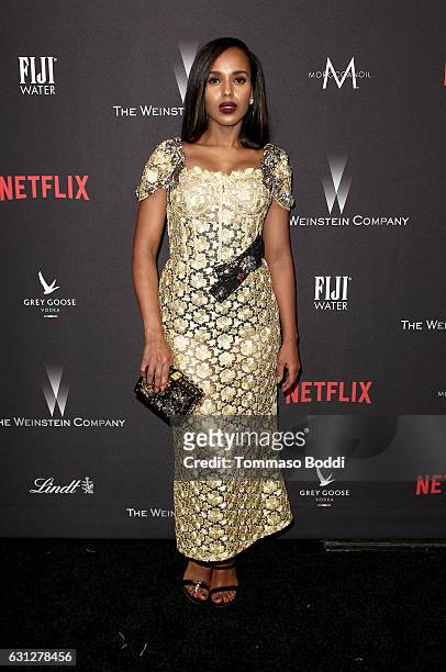 Actress Kerry Washington attends The Weinstein Company and Netflix Golden Globe Party, presented with FIJI Water, Grey Goose Vodka, Lindt Chocolate,...