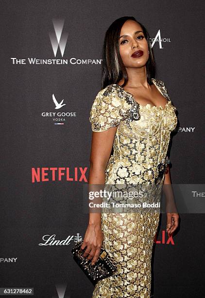 Actress Kerry Washington attends The Weinstein Company and Netflix Golden Globe Party, presented with FIJI Water, Grey Goose Vodka, Lindt Chocolate,...