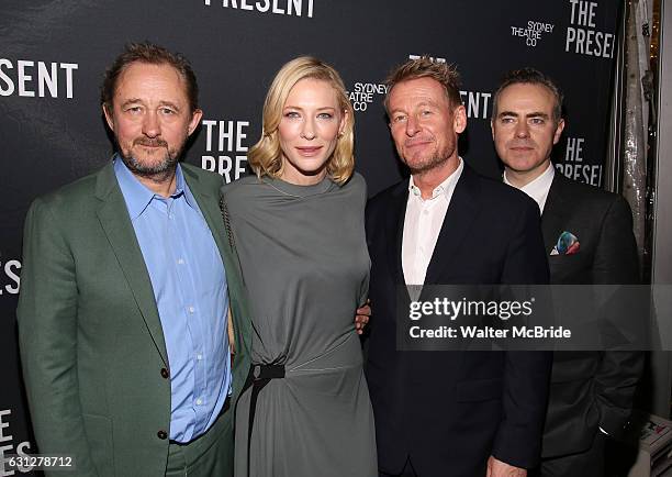 Andrew Upton, Cate Blanchett, Richard Roxburgh and John Crowley attend the Broadway Opening Night After Party for 'The Present' at the Bryant Park...