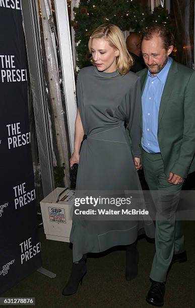 Cate Blanchett and husband Andrew Upton attend the Broadway Opening Night After Party for 'The Present' at the Bryant Park Grill on January 8, 2017...