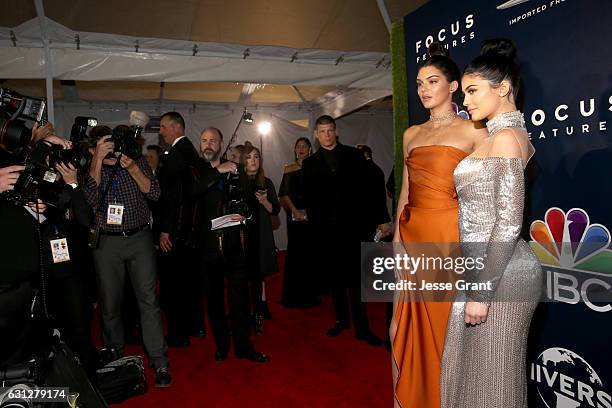 Model Kendall Jenner and television personality Kylie Jenner attend the Universal, NBC, Focus Features, E! Entertainment Golden Globes after party...