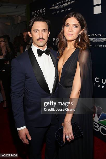 Actors Milo Ventimiglia and Mandy Moore attend the Universal, NBC, Focus Features, E! Entertainment Golden Globes after party sponsored by Chrysler...