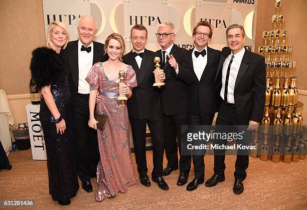 The cast and crew of The Crown attend the 74th Annual Golden Globe Awards at The Beverly Hilton Hotel on January 8, 2017 in Beverly Hills, California.