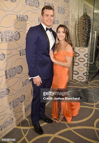 Football player Colton Underwood and gymnast Aly Raisman attends HBO's Official Golden Globe Awards After Party at Circa 55 Restaurant on January 8,...