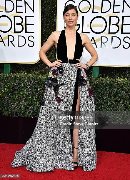 Jessica Biel arrives at the 74th Annual Golden Globe Awards at The Beverly Hilton Hotel on January 8, 2017 in Beverly Hills, California.