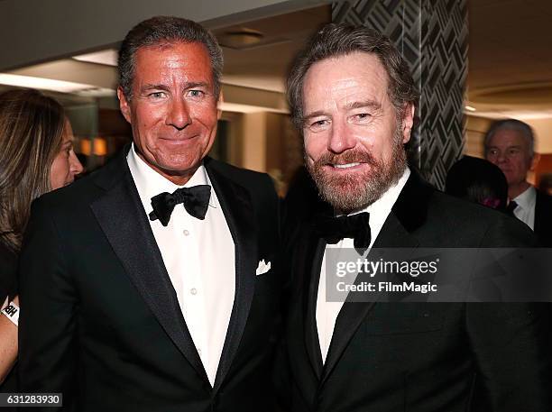 Of HBO Richard Plepler and actor Bryan Cranston attend HBO's Official Golden Globe Awards After Party at Circa 55 Restaurant on January 8, 2017 in...