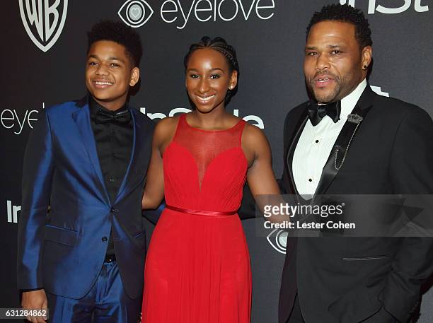 Actor Nathan Anderson, Kyra Anderson, and actor Anthony Anderson attend the 18th Annual Post-Golden Globes Party hosted by Warner Bros. Pictures and...