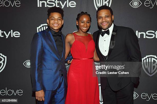 Actor Nathan Anderson, Kyra Anderson, and actor Anthony Anderson attend the 18th Annual Post-Golden Globes Party hosted by Warner Bros. Pictures and...