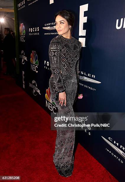 74th ANNUAL GOLDEN GLOBE AWARDS -- Pictured: Actress Vanessa Hudgens poses during the Universal, NBC, Focus Features, E! Entertainment Golden Globes...