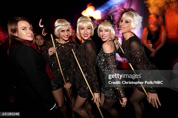 74th ANNUAL GOLDEN GLOBE AWARDS -- Pictured: Dancers perform during the Universal, NBC, Focus Features, E! Entertainment Golden Globes After Party...