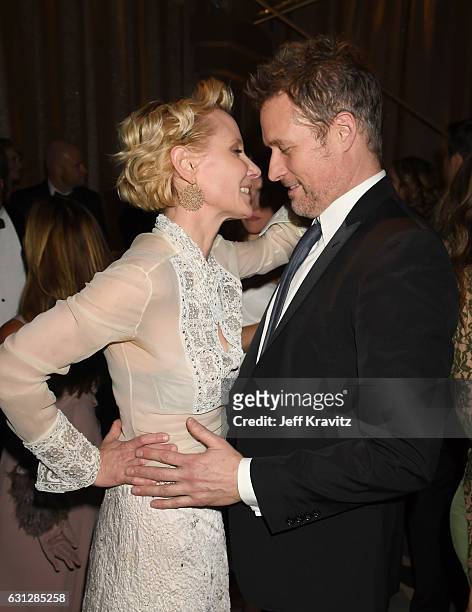 Actors Anne Heche and James Tupper attend HBO's Official Golden Globe Awards After Party at Circa 55 Restaurant on January 8, 2017 in Beverly Hills,...