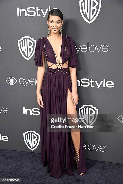 Model Chanel Iman attends the 18th Annual Post-Golden Globes Party hosted by Warner Bros. Pictures and InStyle at The Beverly Hilton Hotel on January...