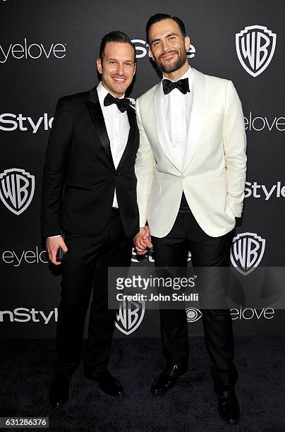 Jason Landau and Cheyenne Jackson attend The 2017 InStyle and Warner Bros. 73rd Annual Golden Globe Awards Post-Party at The Beverly Hilton Hotel on...