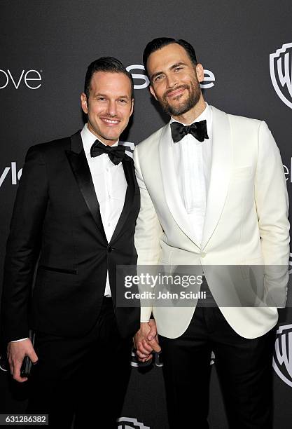 Jason Landau and Cheyenne Jackson attend The 2017 InStyle and Warner Bros. 73rd Annual Golden Globe Awards Post-Party at The Beverly Hilton Hotel on...