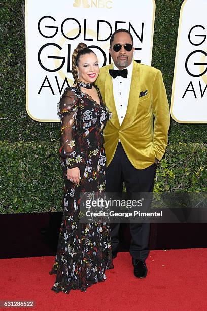 Dr. Rainbow Edwards-Barris and producer Kenya Barris attend the 74th Annual Golden Globe Awards at The Beverly Hilton Hotel on January 8, 2017 in...