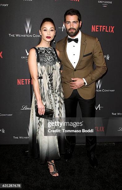 Actor Cara Santana and Jesse Metcalfe attend The Weinstein Company and Netflix Golden Globe Party, presented with FIJI Water, Grey Goose Vodka, Lindt...