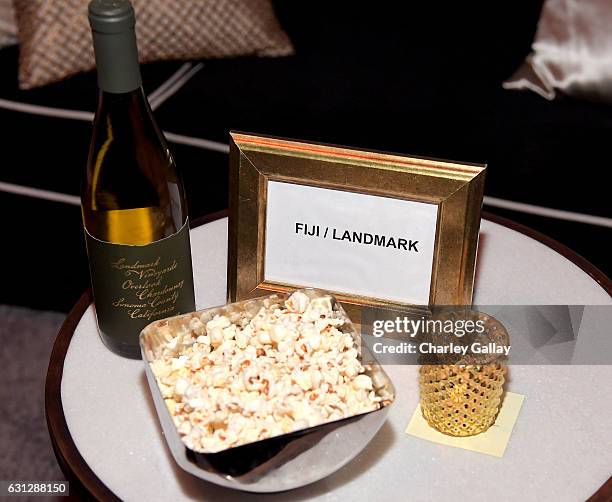 Wine and snacks at The Weinstein Company and Netflix Golden Globes Party presented with Landmark Vineyards at The Beverly Hilton Hotel on January 8,...