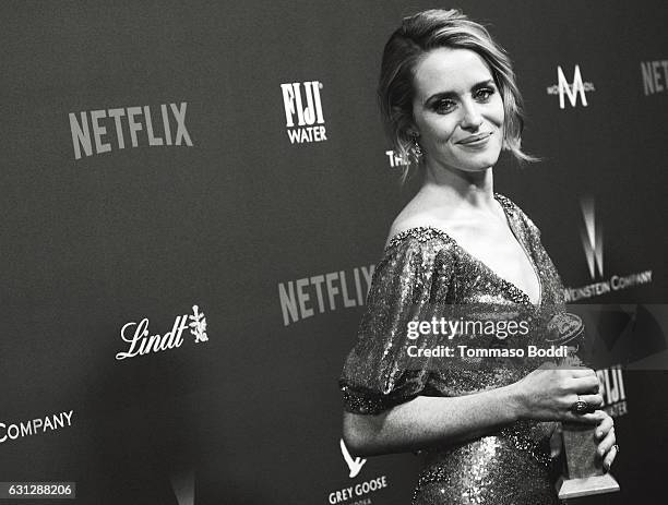 Actress Claire Foy at The Weinstein Company and Netflix Golden Globes Party presented with Landmark Vineyards at The Beverly Hilton Hotel on January...