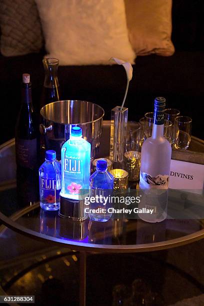 View of the atmosphere at The Weinstein Company and Netflix Golden Globes Party presented with Landmark Vineyards at The Beverly Hilton Hotel on...