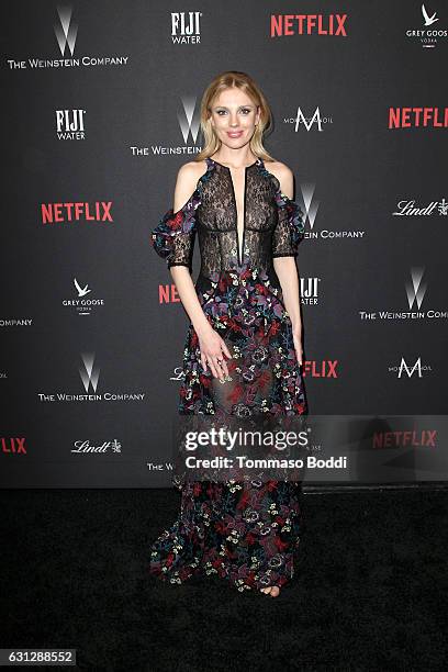 Model Bar Paly attends The Weinstein Company and Netflix Golden Globe Party, presented with FIJI Water, Grey Goose Vodka, Lindt Chocolate, and...