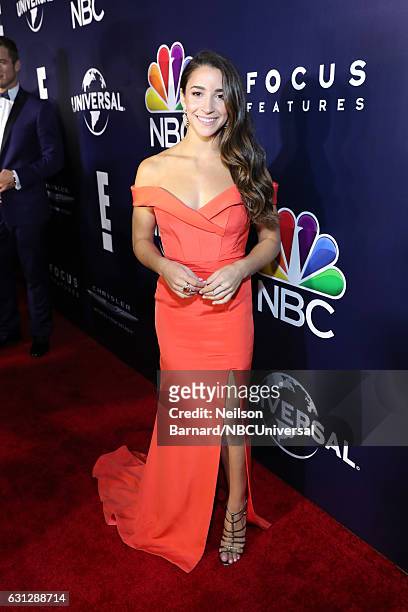 74th ANNUAL GOLDEN GLOBE AWARDS -- Pictured: Olympic gymnast Aly Raisman poses during the Universal, NBC, Focus Features, E! Entertainment Golden...