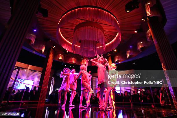 74th ANNUAL GOLDEN GLOBE AWARDS -- Pictured: Dancers perform during the Universal, NBC, Focus Features, E! Entertainment Golden Globes After Party...