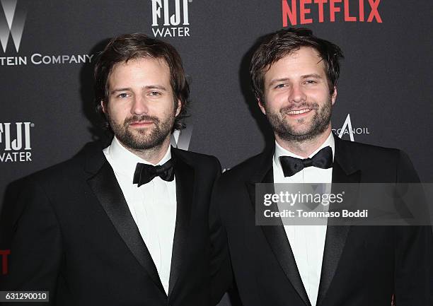 Matt Duffer and Ross Duffer attend The Weinstein Company and Netflix Golden Globe Party, presented with FIJI Water, Grey Goose Vodka, Lindt...