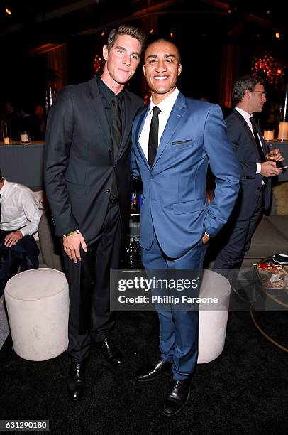 Olympic athlete Conor Dwyer and Ashton Eaton attend The Weinstein Company and Netflix Golden Globe Party, presented with FIJI Water, Grey Goose...