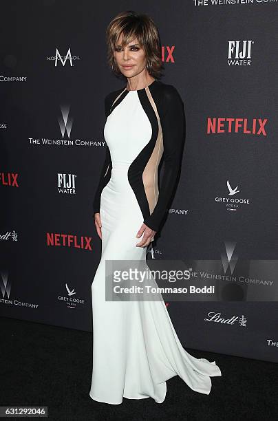 Actress Lisa Rinna attends The Weinstein Company and Netflix Golden Globe Party, presented with FIJI Water, Grey Goose Vodka, Lindt Chocolate, and...