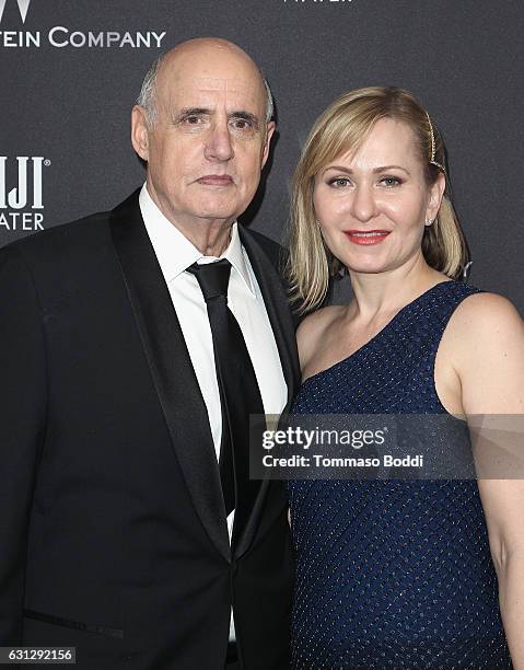 Jeffrey Tambor and Kasia Ostlun attend The Weinstein Company and Netflix Golden Globe Party, presented with FIJI Water, Grey Goose Vodka, Lindt...