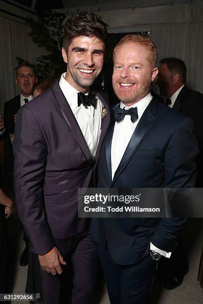 Justin Mikita and actor Jesse Tyler Ferguson attend Amazon Studios Golden Globes Celebration at The Beverly Hilton Hotel on January 8, 2017 in...
