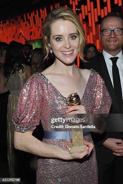 Actress Claire Foy attends The 2017 InStyle and Warner Bros. 73rd Annual Golden Globe Awards Post-Party at The Beverly Hilton Hotel on January 8,...