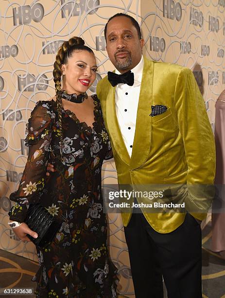 Dr. Rainbow Edwards-Barris and producer Kenya Barris attend HBO's Official Golden Globe Awards After Party at Circa 55 Restaurant on January 8, 2017...