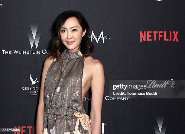 Chriselle Lim attends The Weinstein Company and Netflix Golden Globe Party, presented with FIJI Water, Grey Goose Vodka, Lindt Chocolate, and...