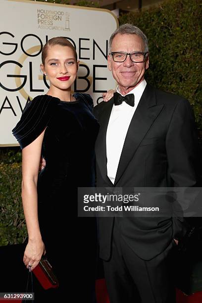 Actress Teresa Palmer and producer David Permut attend the 74th Annual Golden Globe Awards at The Beverly Hilton Hotel on January 8, 2017 in Beverly...