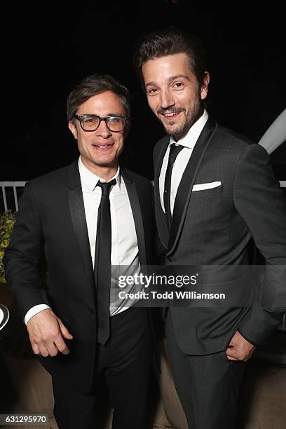 Actors Gael Garcia Bernal and Diego Luna attend Amazon Studios Golden Globes Celebration at The Beverly Hilton Hotel on January 8, 2017 in Beverly...