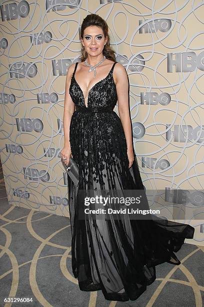 Television presenter Carly Steel arrives at HBO's Official Golden Globe Awards after party at the Circa 55 Restaurant on January 8, 2017 in Los...