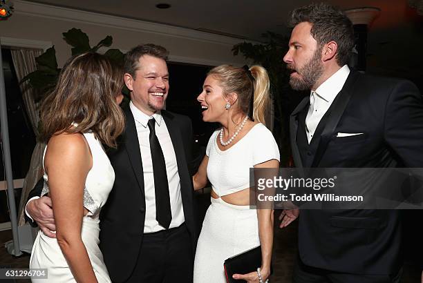 Luciana Damon, actor Matt Damon, actress Sienna Miller, and actor Ben Affleck attend Amazon Studios Golden Globes Celebration at The Beverly Hilton...
