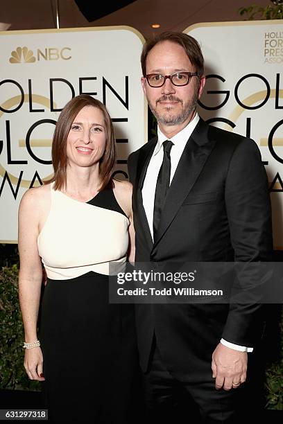 Writer Corey Nickerson and producer Jonathan Groff attend the 74th Annual Golden Globe Awards at The Beverly Hilton Hotel on January 8, 2017 in...