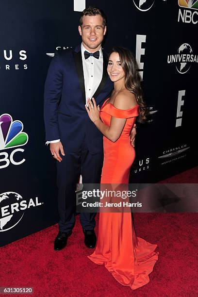 Aly Raisman and Colton Underwood arrive at NBCUniversal's 74th Annual Golden Globes After Party at The Beverly Hilton Hotel on January 8, 2017 in...