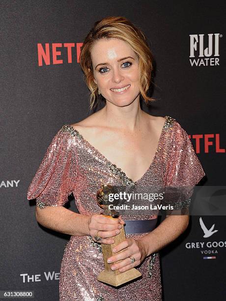 Actress Claire Foy attends the 2017 Weinstein Company and Netflix Golden Globes after party on January 8, 2017 in Los Angeles, California.