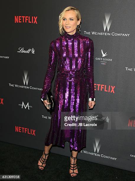 Diane Kruger attends The Weinstein Company and Netflix Golden Globe Party, presented with FIJI Water, Grey Goose Vodka, Lindt Chocolate, and Moroccan...